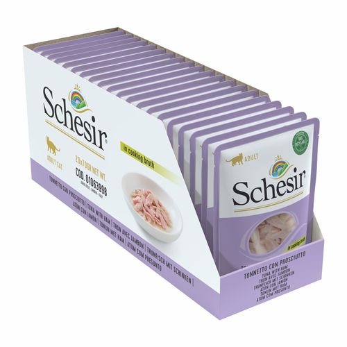 Schesir Pouches in Broth Tuna & Ham - 20 x 70g